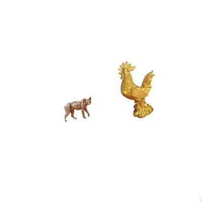 Brass Animal Rooster Statue Creative Feng Shui Decor Collectable Figurine Antique Ornament for Cafe