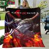 3D Game God of War Pattern Blanket Star Art Flannel Thin Blanket Portable Home Travel Office Lunch Break Blanket Birthday Gift