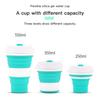 Retractable Silica Gel Coffee Cup Simple Solid Color for Travel Office