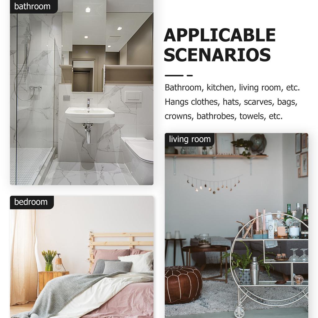 4 set Väggmonterade Gardinhållare Järnband Dekorativa Draperikrokar Elegant Rosblommönster Användning i Hem Hotell Restaurang