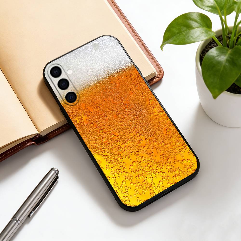 beer Phone Case For Samsung Galaxy A73,A72,A71,A70,A53,A52,A51,Soft Silicone Black Cover