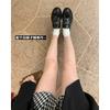 Cowhide Version~ Come On, Come On, P's Thick-soled Thick-heeled Leather Triangular Standard Women's Small Leather Shoes