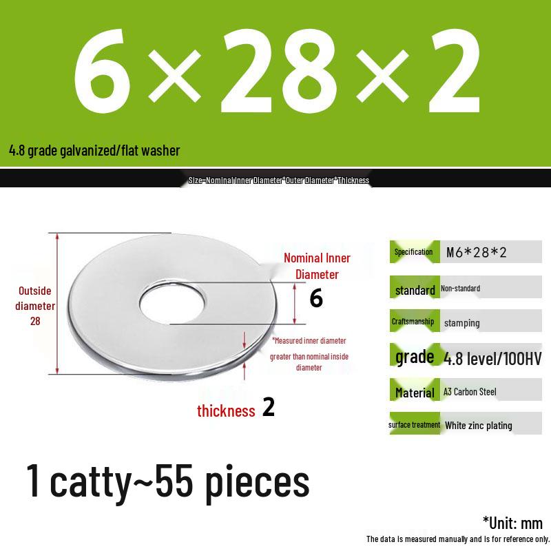 Galvanized Extra Thick Flat Iron Washer, M3-M62