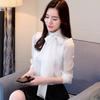 Fashion OL Blouse Black Chiffon Shirt Women Blouse Long Sleeve Summer Tops Chiffon Blouse