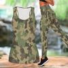 Camouflage Printed Yoga Outfit for Women Fashion Workout Leggings Fitness Sports Casual Yoga Set Sports Suit