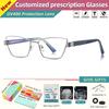 CLLOIO New Design Cat Eye Anti Blue Light Prescription Glasses for Women Fashion Myopia Optical Progressive Computer Eyeglasses