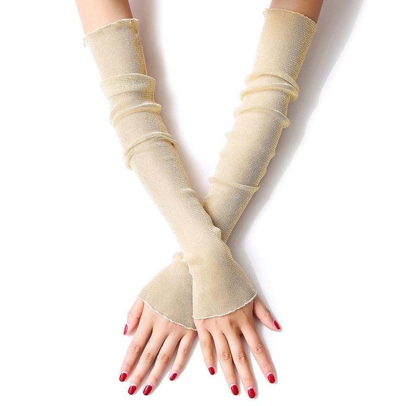 A Pair of Ice Sleeve Ice Silk Sun Sleeve UV Protection Female Driving Sleeve Lace Sleeve Foot Cover