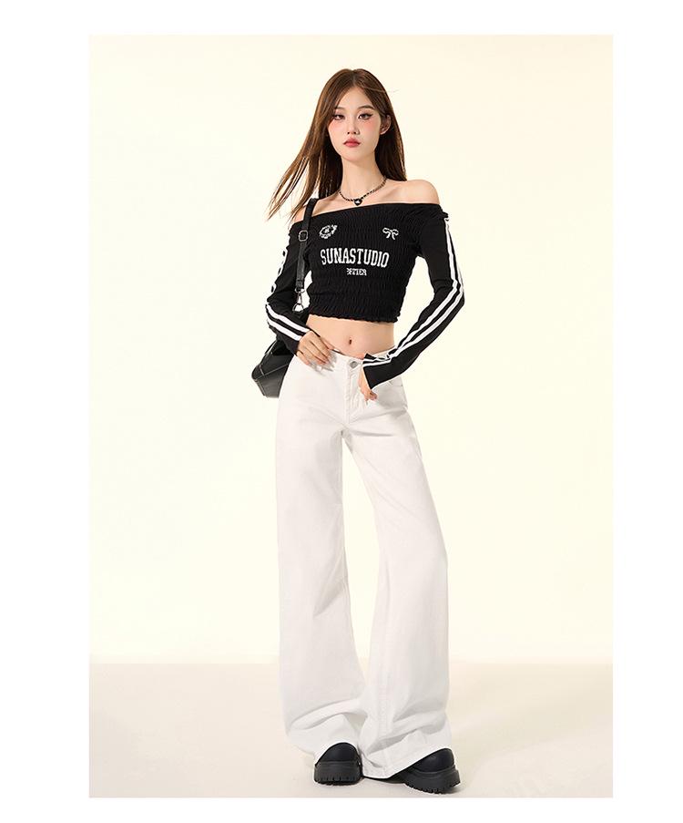 Women's Low Waist Flared Jeans - Spring/Summer 2025 Retro Slim Fit
