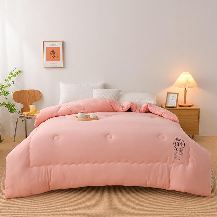 Class A Cotton Soybean Fiber Quilt - Thick, Warm, and Perfect for Spring, Autumn, or Winter; Ideal for Student Dormitories.