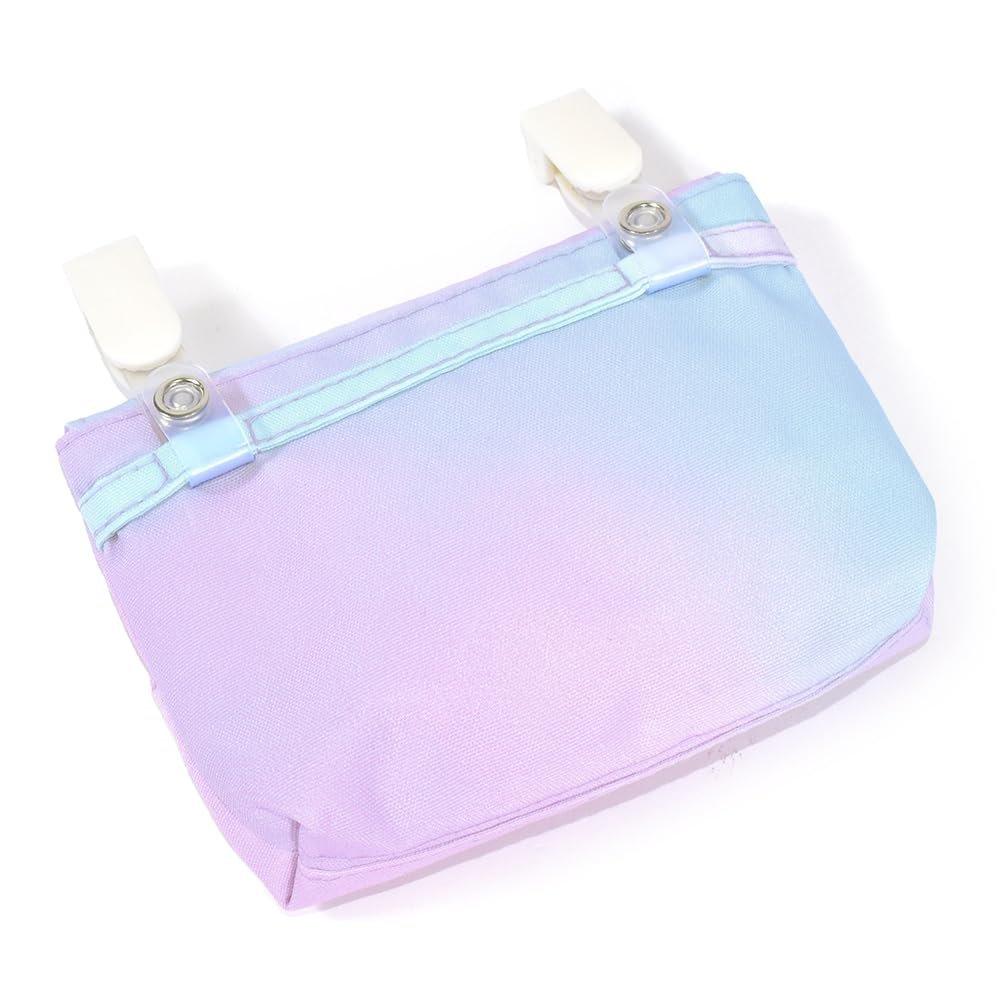 COLORFUL CANDY STYLE Kids Clip-On Portable Pocket Pouch, Water-Repellent Lightweight Small Pouch for Girls with Name Label, Aurora