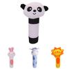 Adorable Baby Grasping Training Bb Stick Squeaky Toy With Animal Designs And Soft Knitted Fabric Stuffed With Pp Cotton
