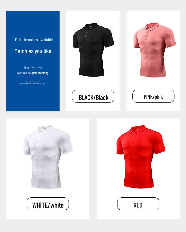 Quick-Drying Sports T-Shirt: Short Sleeve, Casual Polo, Custom Printed for Fitness and Corporate Culture.