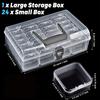 Household 24-grid Screw Storage Box Plastic Transparent Bead Organizer Box Portable Square Clear Containers Boxes