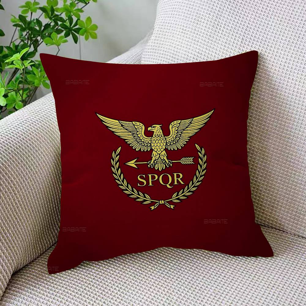 Roman S-SPQRS Pillow Covers Cartoon Sofa Decorative Home Double-sided Printing Short Plush Cute Cushion Cover
