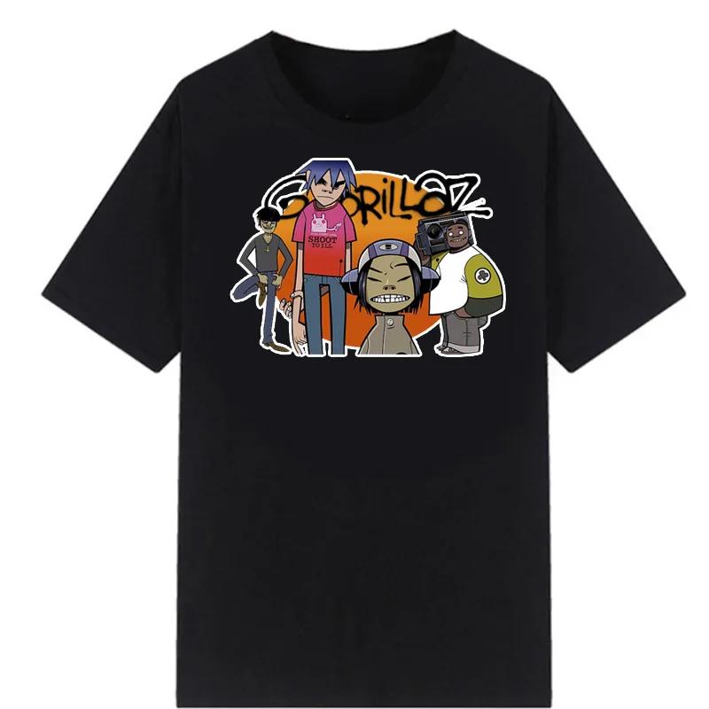 Harajuku Anime Shirt Gorillaz Tee Adult Great Quality Tshirt Retro Manga Graphic Tshirts Men Clothing Oversized T Shirt Mens Tee