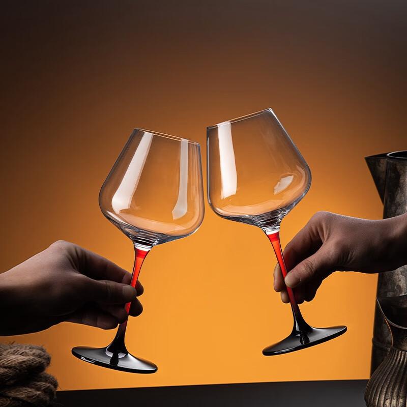 FANKAQI Crystal Glass Wine Glasses Set for Wine Tasting, Red Wine Goblets, Couple's Birthday and Wedding Housewarming Gift Box