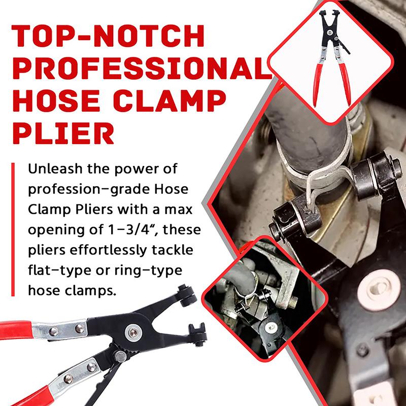 Universal Hose Clamp Pliers 4Pcs Set for Car Oil Pipe Separation Heavy Duty Filter Clamp Tools Mechanic Engine Repairs