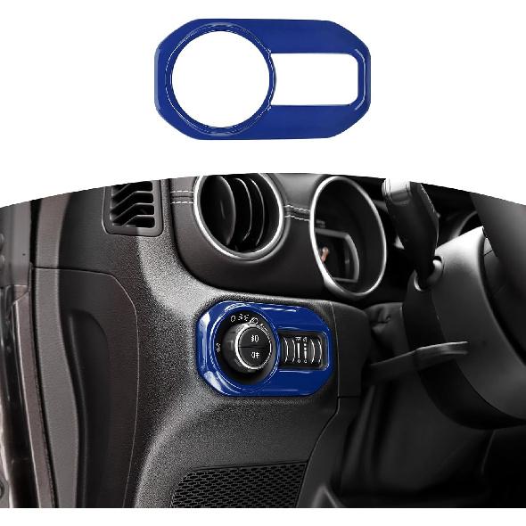 RT-TCZ for Jeep JL Headlight Switch Button Trim Cover Red Carbon Fiber for Jeep Wrangler JL JLU Gladiator JT 2018-Present Red Carbon Fiber Interior синий