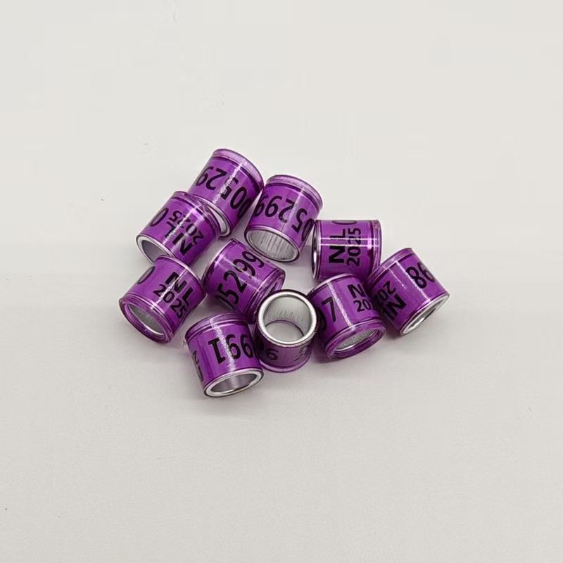 50 stk 2025 8mm Duefotring Aluminium Plastmateriale Fuglefotring med Tall Flerfarget Valgfritt Fugleutstyr