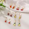 3D Simulated Fruit Dangle Earrings Cherry Strawberry Watermelon Lemon Drop Earrings For Women Party Fashion Jewelry Gift