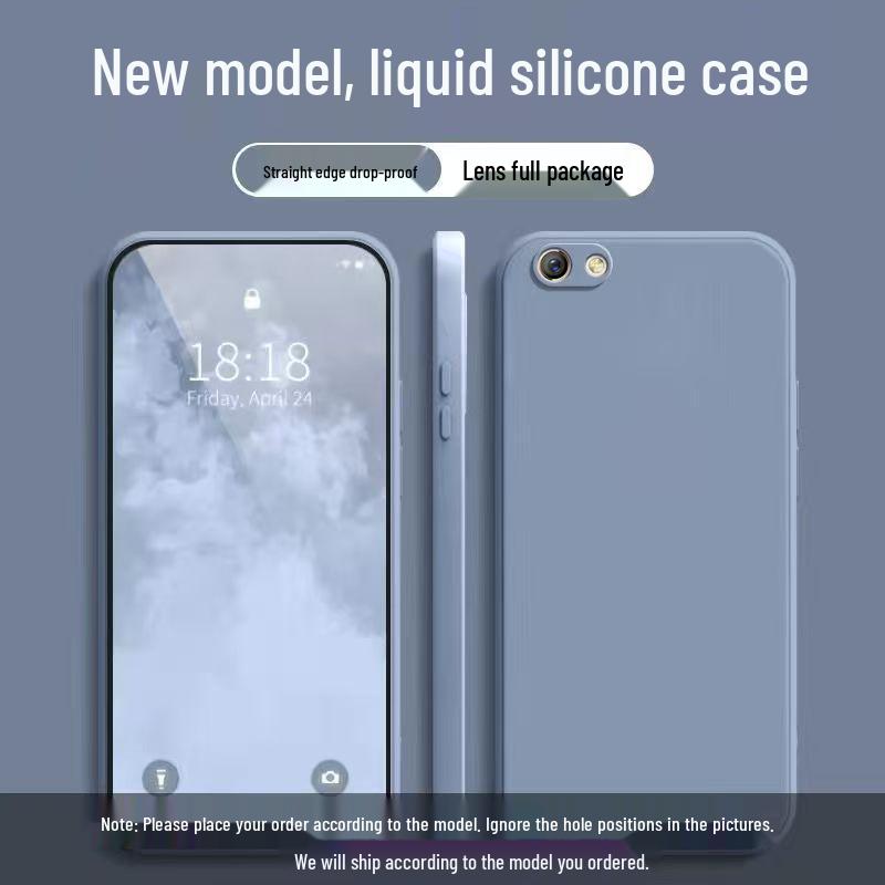 OPPO R9s Phone Case: Solid Color, Rubik's Cube Design, Liquid Full Coverage, Anti-Drop, Soft Straight Edge, New Model
