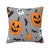 Halloween Black Bat Pumpkin Ghost Skull Pillowcase Printed Cushion Cover Decoration Pillow Case Cover Home Square 45X45Cm