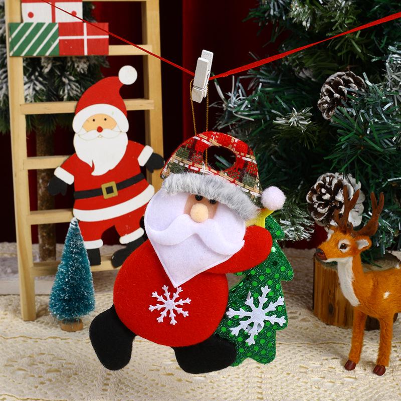 Santa Claus Fabric Doll Ornaments - Christmas Tree Decorations & Small Gift Pendants