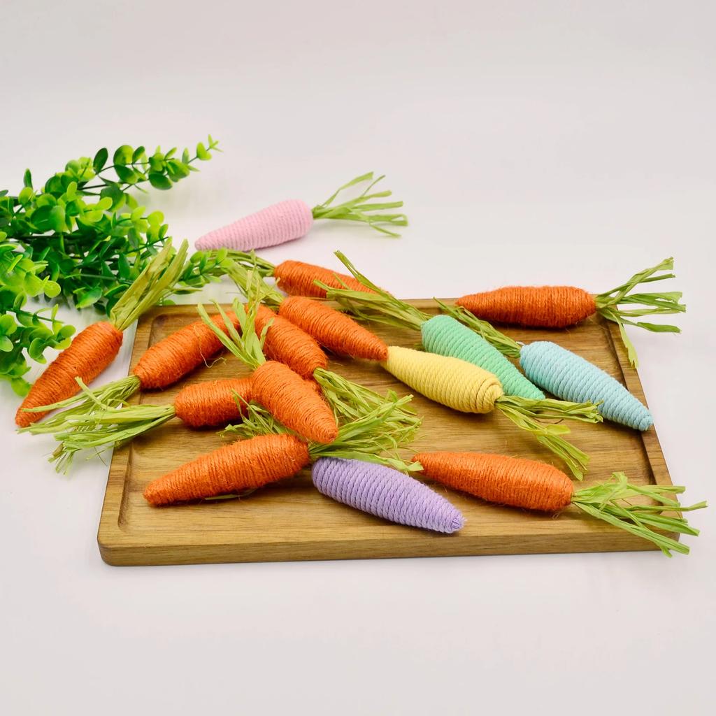 Easter Carrot Tray Decoration Hemp rope Decoration Fabric Carrot Scene Props Home Ornaments