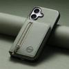 Zipper Wallet Card Holder RFID-blocking Magnetic Phone Case for iPhone 16 E 16 Pro Max 15 14 Plus 13 12 11 Bracket Stand Cover