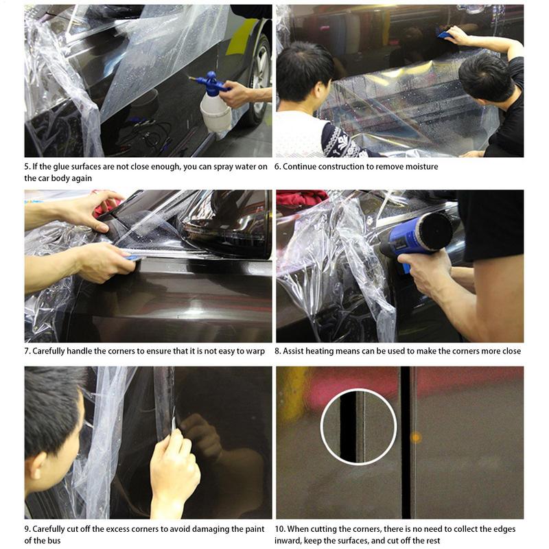 50x200cm Folie Protectoare Transparentă pentru Mașină cu 3 Straturi PPF Folie Protecție Vopsea Auto Anti-Zgârieturi Rezistentă la UV PVC