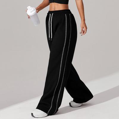 Damen Waffelstrick Yoga-Hose mit elastischem Bund, Europäisch & Amerikanisch