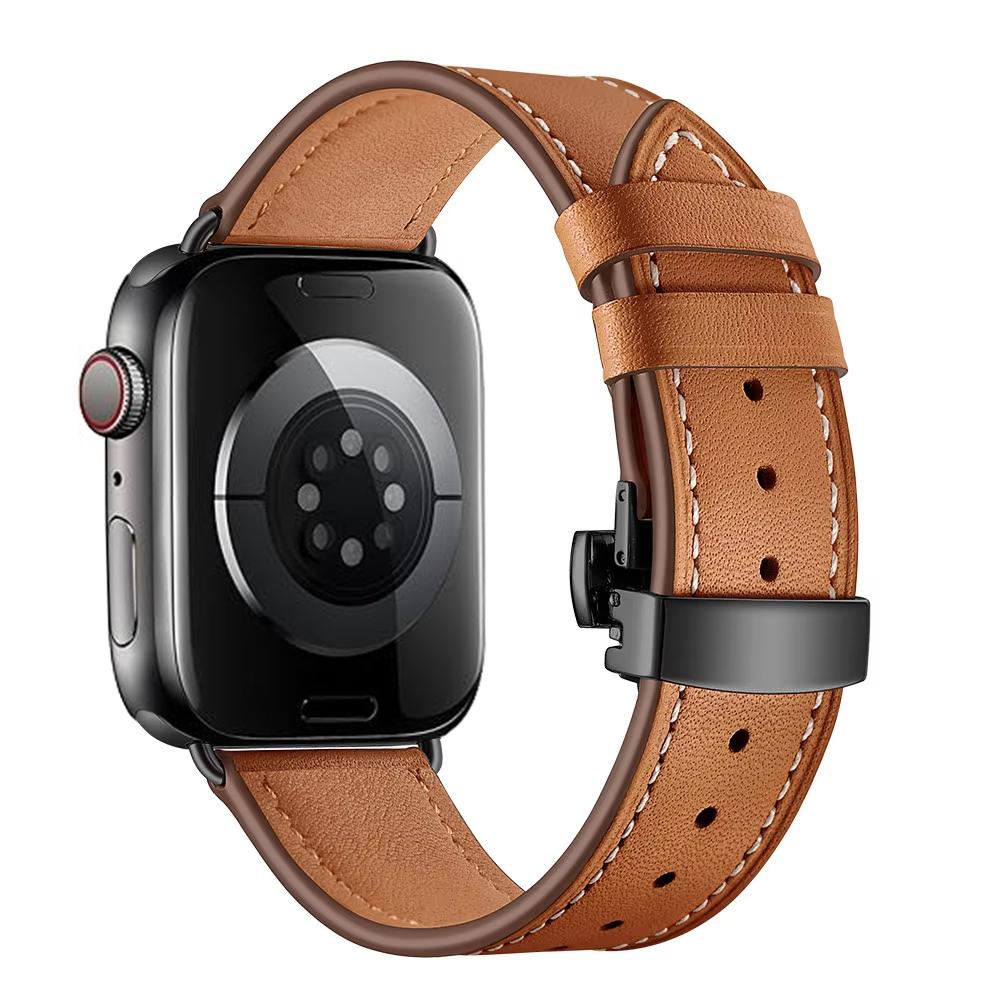Genuine Leather Strap For Apple Watch Bands 46mm 45mm Ultra2 49mm 44mm 40 41 42mm Bracelet Correa iWatch Series 10 8 7 9 SE 6 5