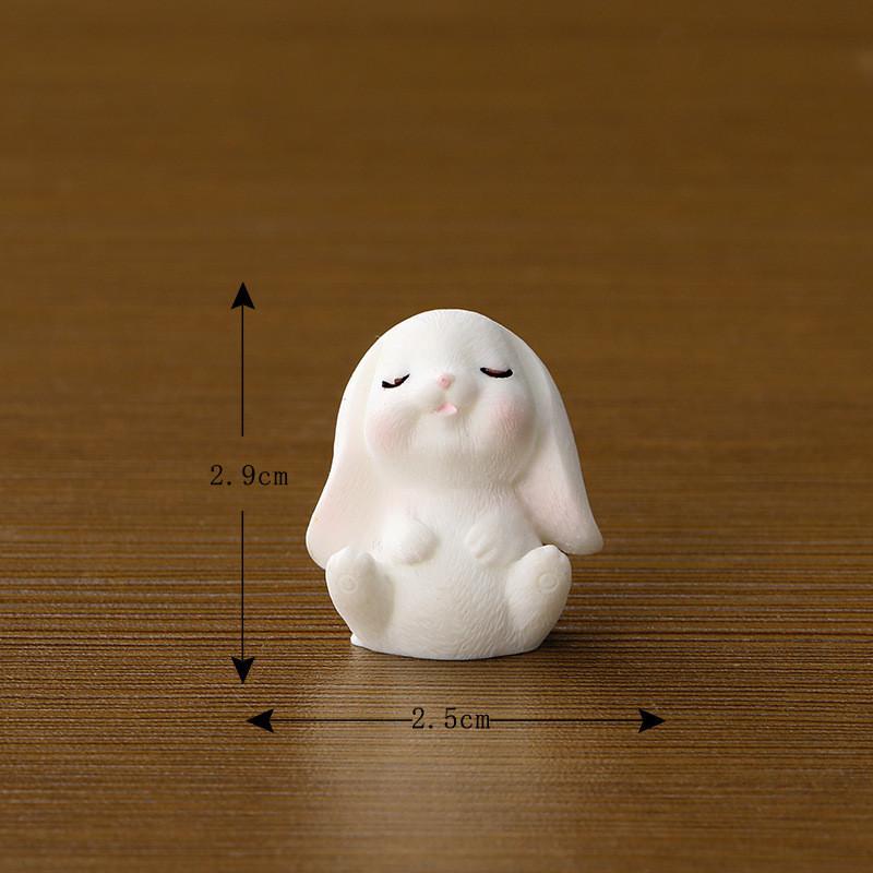 Adorable Resin Miniature Garden Rabbit Figurine Cute Animal Decoration For Modern Simple Style
