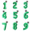 2pcs 32inch Green Number Foil Ballons 10Inch Soccer Helium Ballons Football Kids Birthday Parti Sports Themed Party Decoration