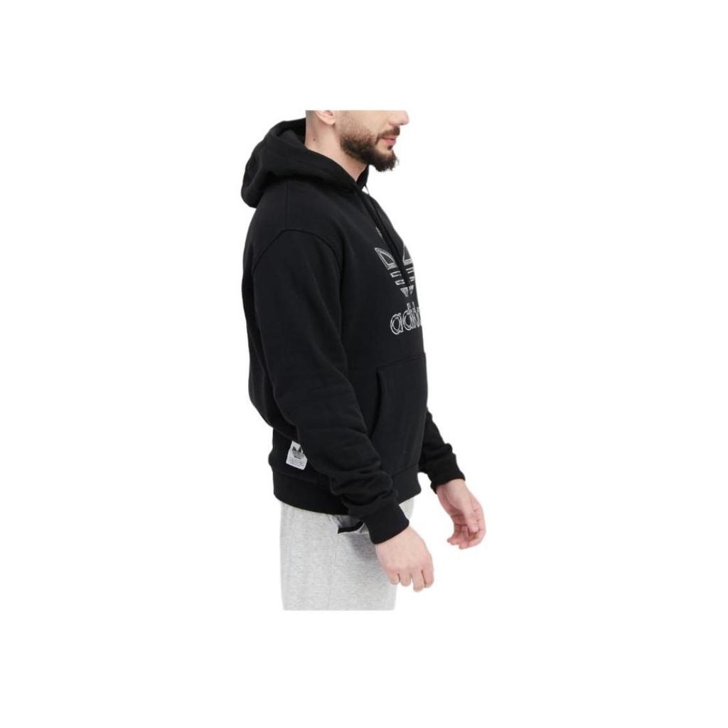 adidas Orijinaller Metalik Logolu İpli Kapüşonlu Sweatshirt Erkek Üst Siyah GT4360
