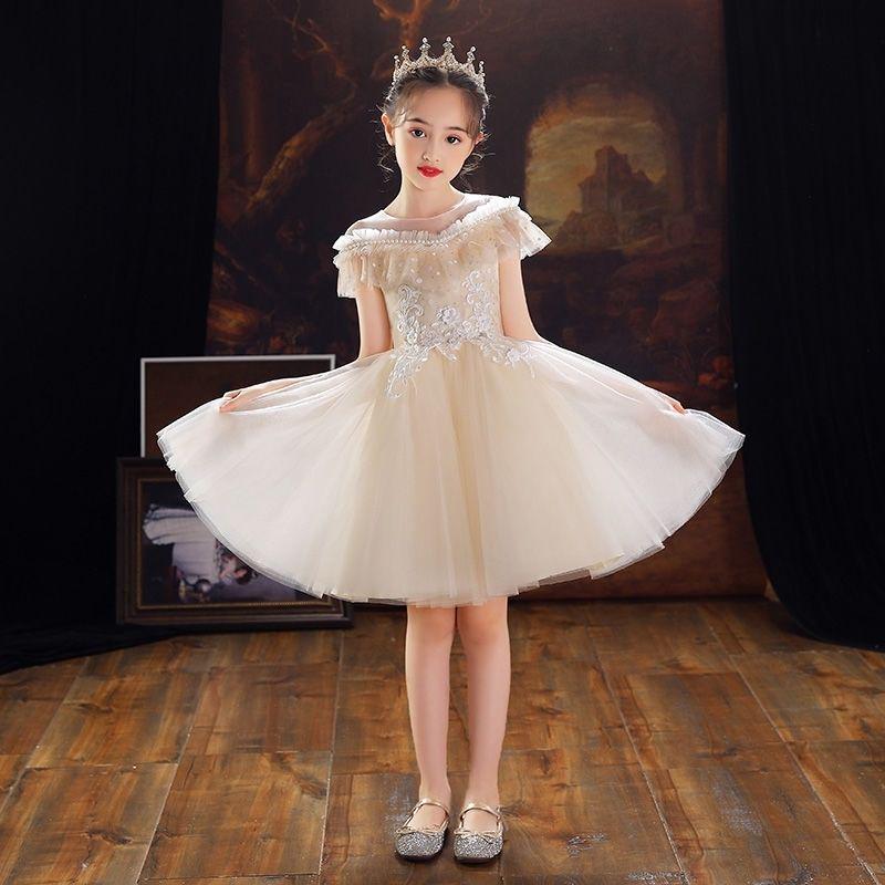 

Летнее официальное платье-принцесса для девочек - Пышная юбка с дизайном «ласточкин хвост» для девочек-цветочниц 110