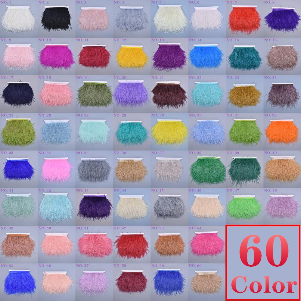 10 metrů barevná stuha z pštrosího peří 8-10 cm páska ozdoby šití kostým pštrosí peří ozdoba třásně sukně oblečení DIY dekor