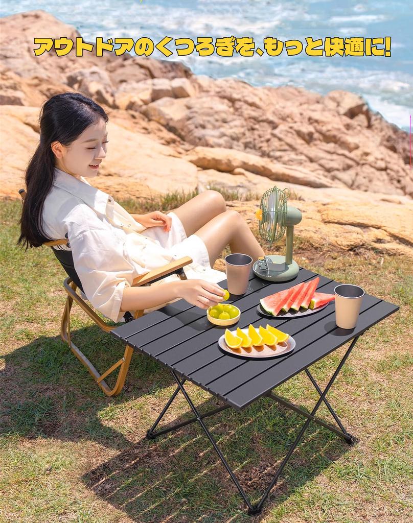 Camping Table Aluminum Roll Table Outdoor Hiking Camping Table Compact Picnic Table Aluminum Camping Table Foldable BBQ Ultra Lightweight Storage Bag