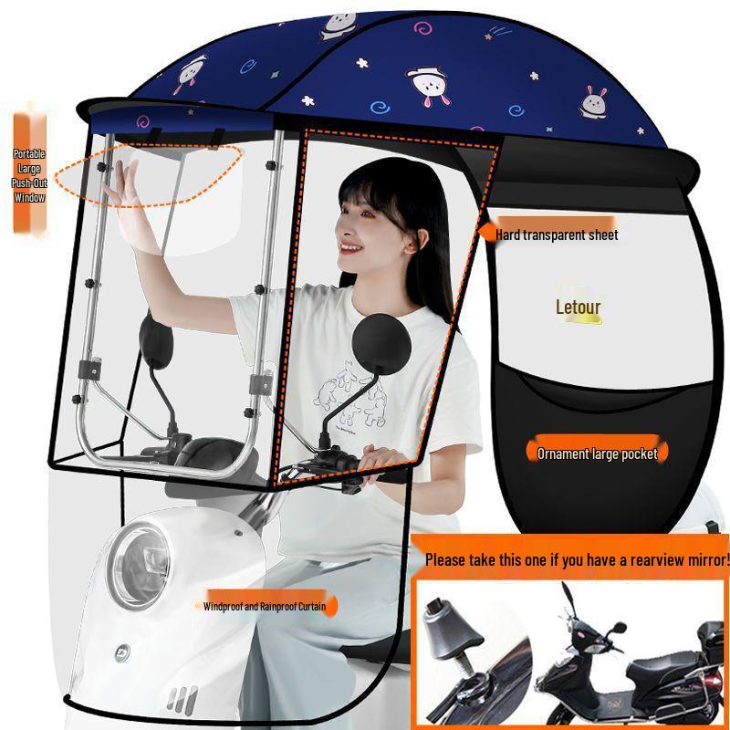 Förtjockat regntätt tak för elfordon, carport, motorcykel och trehjuling