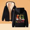 Women's Hooded Plush And Thick Warm Printed Loose Cardigan Jacket