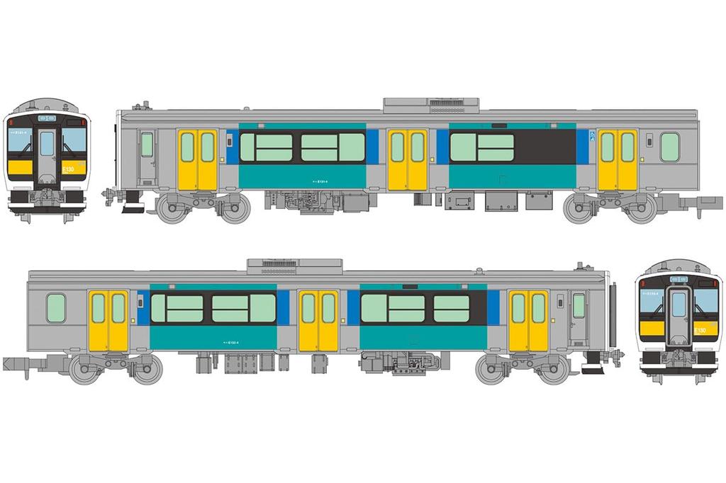 TOMYTEC Railway Collection, JR Kiha E131 & E132 Series, Suigun Line, 2-Car Set, Diorama Supplies, 336358