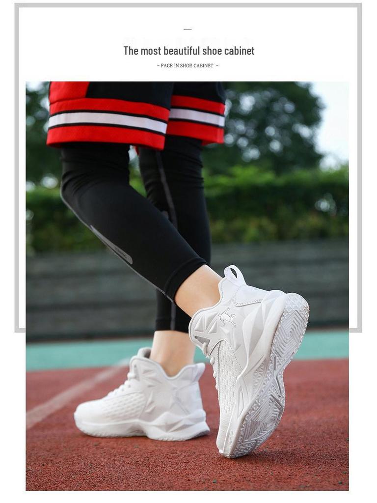 Jungen rutschfeste atmungsaktive Netz-Basketball- & Trainingsschuhe