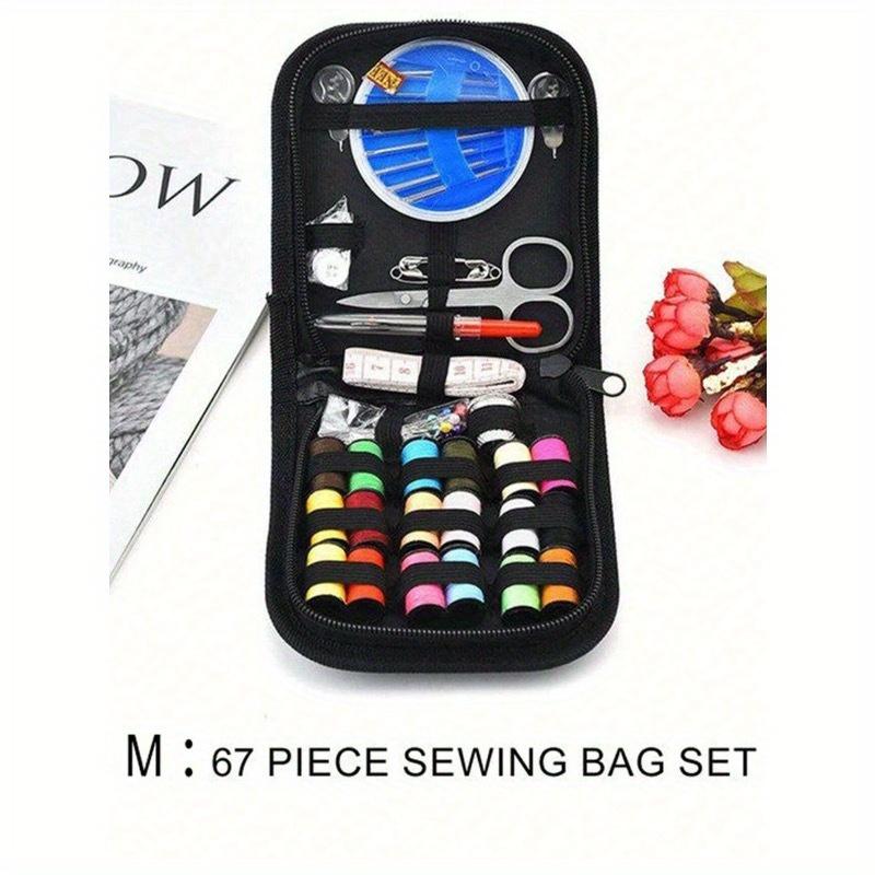 1 Set Kit di Strumenti da Cucito Portatili Neri, Strumenti per Cucito Domestico 10 Pezzi/Set Compreso Scatola per Filo, Aghi, Infila-aghi, Accessori per Cucito a Mano