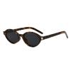 Fashion Retro Rivet Tortoiseshell Oval Sunglasses for Women Men Vintage Blue Lens Small Round Sun Glasses  S39N