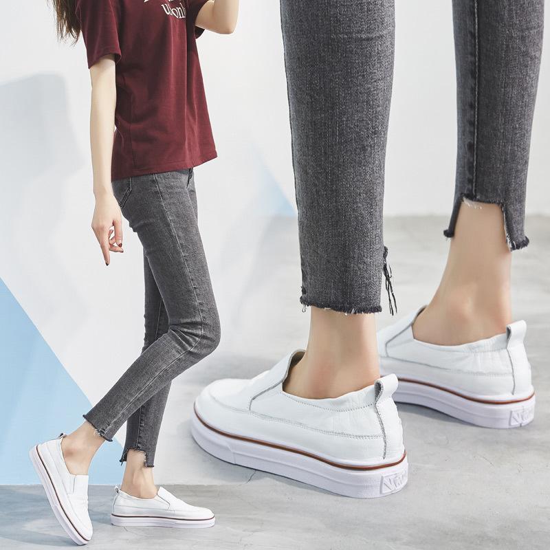 Little White Shoes Women's Low-top Flat Baseplate Shoes One Pedal Lazy Single Shoes Casual Shoes Women's Shoes New Spring