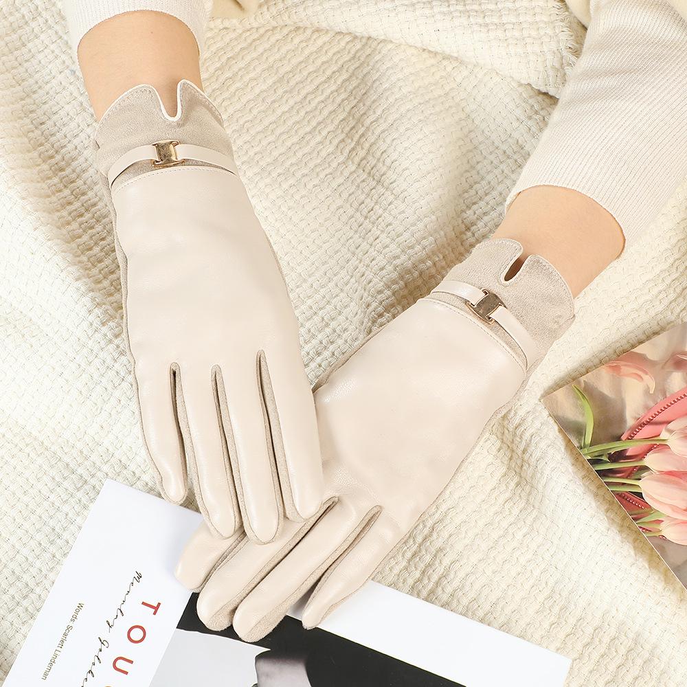 Women's Suede Winter Gloves: Warm, Fleece-Lined, and Windproof for Cycling and Driving