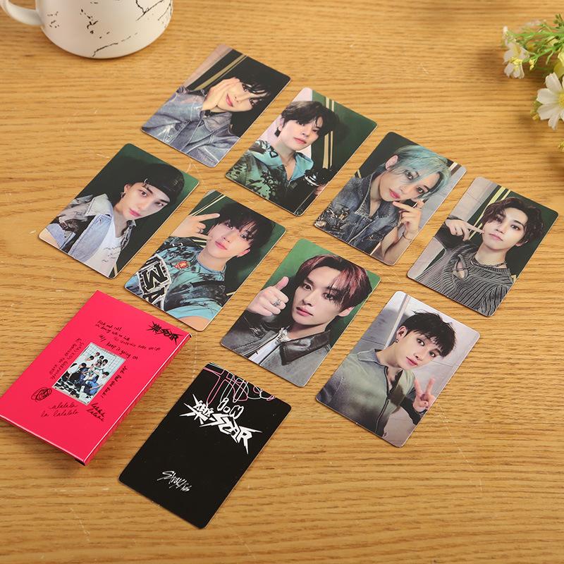 Skzoo Stray Kids Rock Star Album Same Style Photocards Hyunjin Han Idol Collectible Lomo Cards Fan Merch For Fans Collection Kid Friendly Entertaining