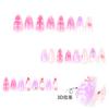 Europe and the United States hot-selling 3D three-dimensional flower wearing nail pink smudge nail art fake nail short almond nail piece
