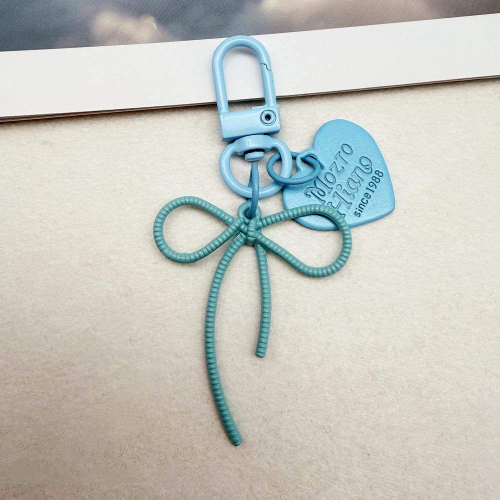 Colorful Heart Bow Keychain DIY Pendant for Bags