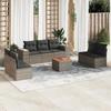 VidaXL Garden Lounge Set 8 Pcs with Grey Cushions Wicker 3225402